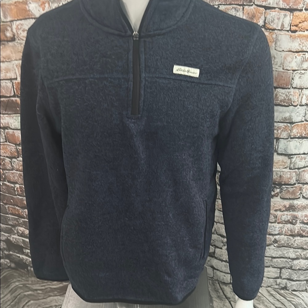 Eddie Bauer Men's Dark Blue Zip-Up Sweater
